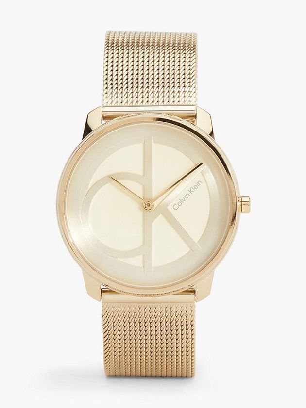 Calvin Klein USA Iconic Mesh Mens Watch Gold 4379218-EM